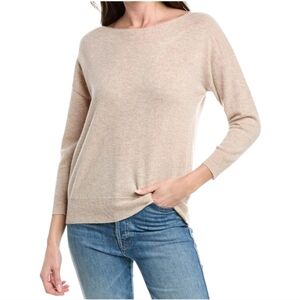 J Mclaughlin Laurence 100% Cashmere 3/4 sleeve Sweater in Heather Oatmeal size S